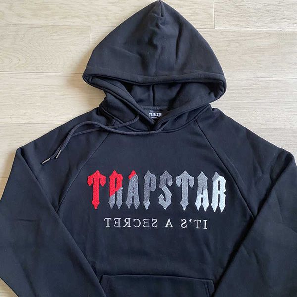 men's hoodies sweatshirts trapstar hoodie bla fleece men women towel embroidered sweatshirt g221011, Black